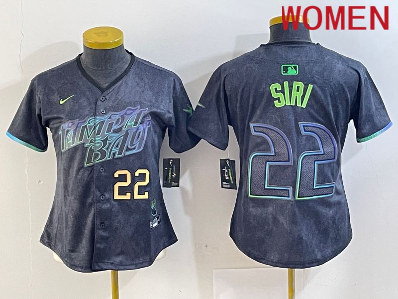 Women Tampa Bay Rays #22 Siri Black City Edition Nike 2024 MLB Jersey style 3->women mlb jersey->Women Jersey